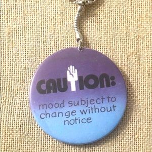 Vintage Moody Humor Funny Round Metal Keychain